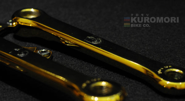 Gold Plated Non-Flutted Super Record Campagnolo Pista Crankset