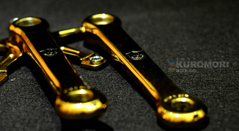 Gold Plated Non-Flutted Super Record Campagnolo Pista Crankset